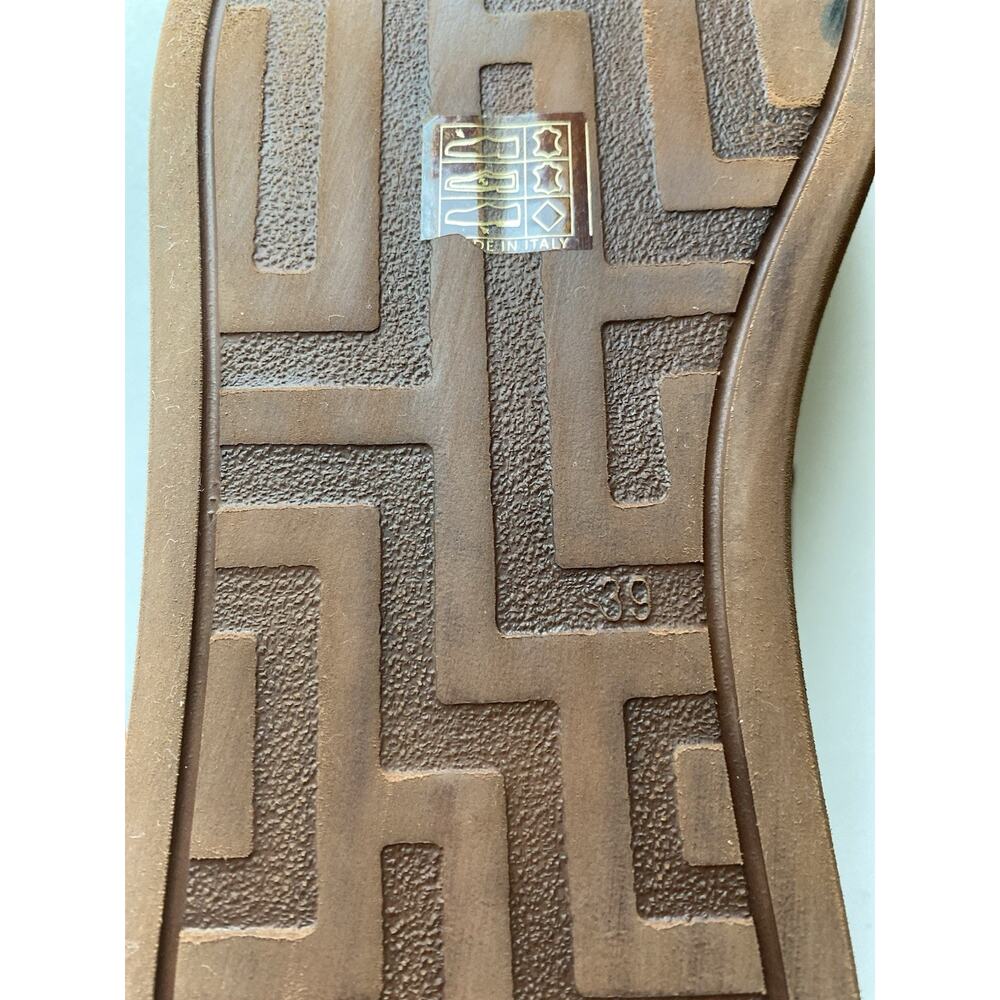 BRADOR $260 India Cigar Platform Sandal Brown Cognac Leather Made In Italy SZ 39 - Picture 12 of 15